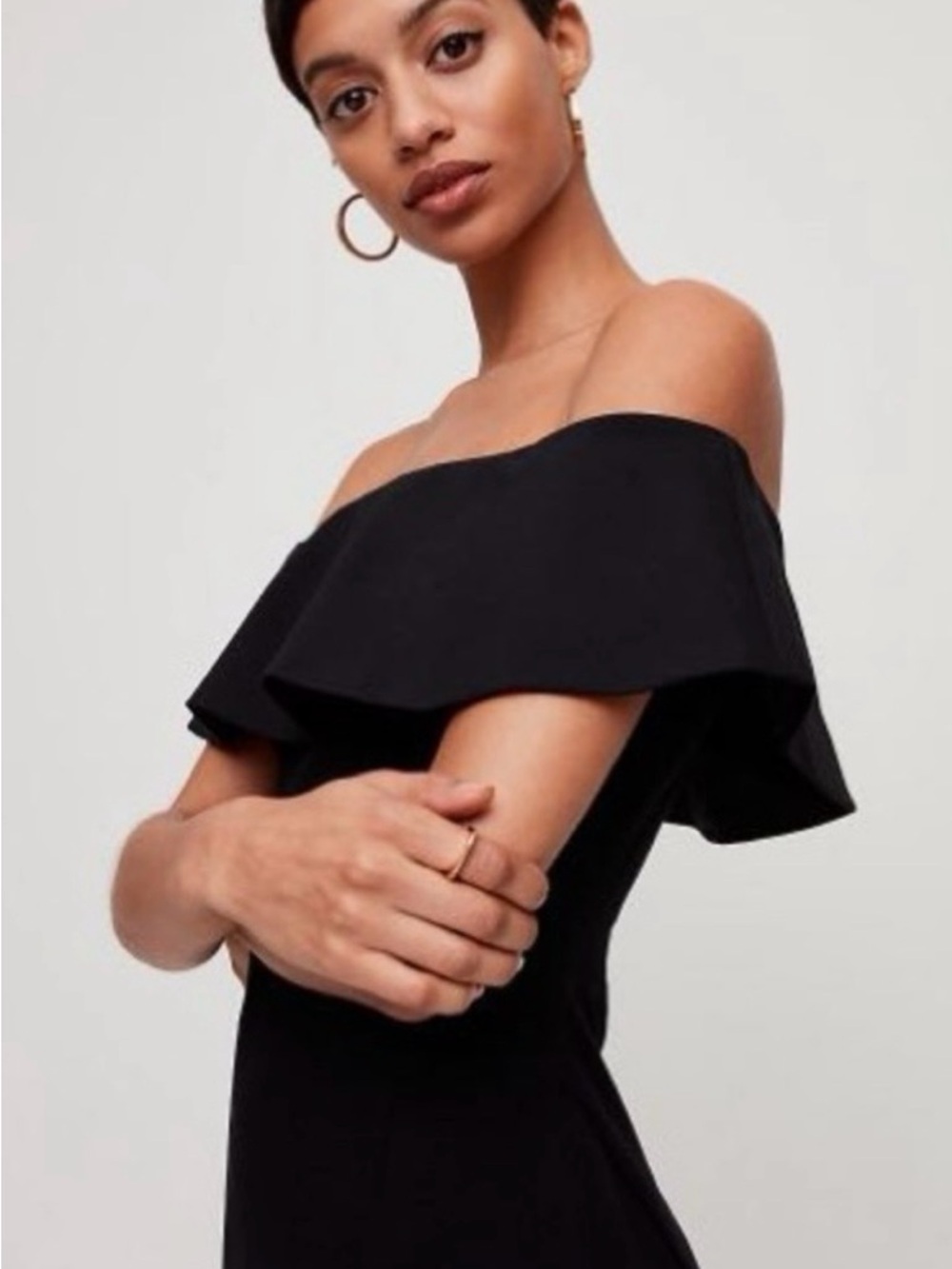 Aritzia Babaton Black Off-Shoulder Sheath Dress - Picture 3 of 7